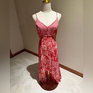 Angie Red Floral High Low Dress